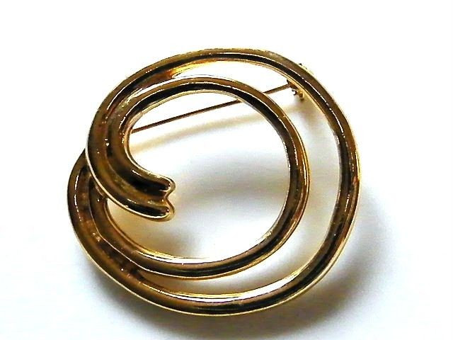 Brooches Simple
 Vintage Double Swirled Oval Circle Brooch Simple Abstract