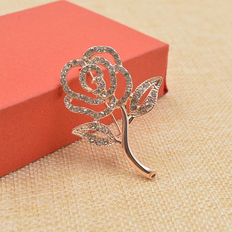 Brooches Simple
 Young Tulip Rhinestone Flower Brooches for Women Simple