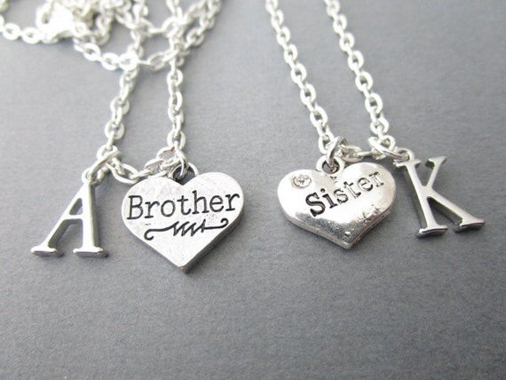 Brother And Sister Necklace
 Brother Sister Jewelry Initial Friendship Necklaces Set of