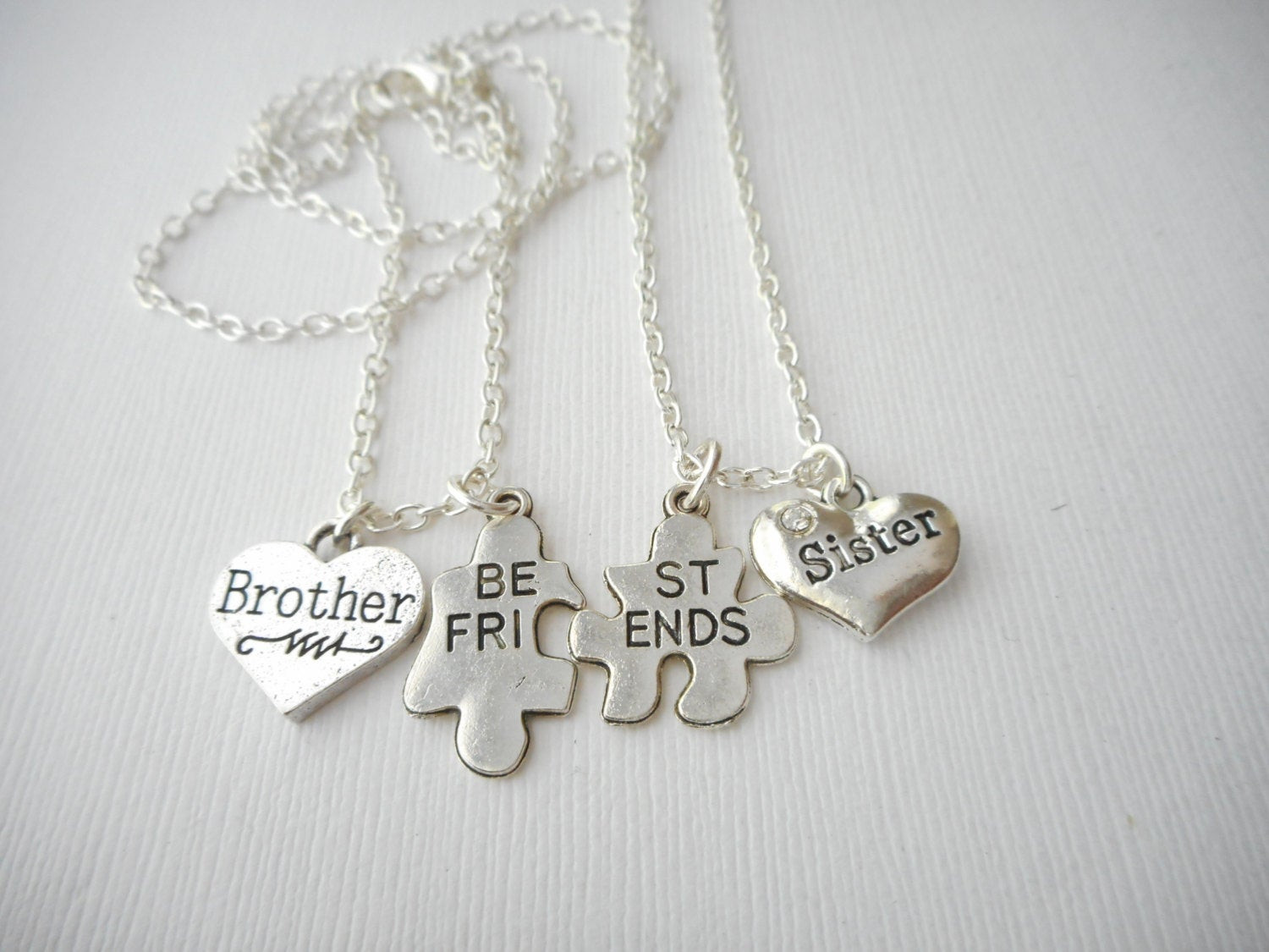 Brother And Sister Necklace
 2 Brother Sister Puzzle Piece Best Friends Necklaces