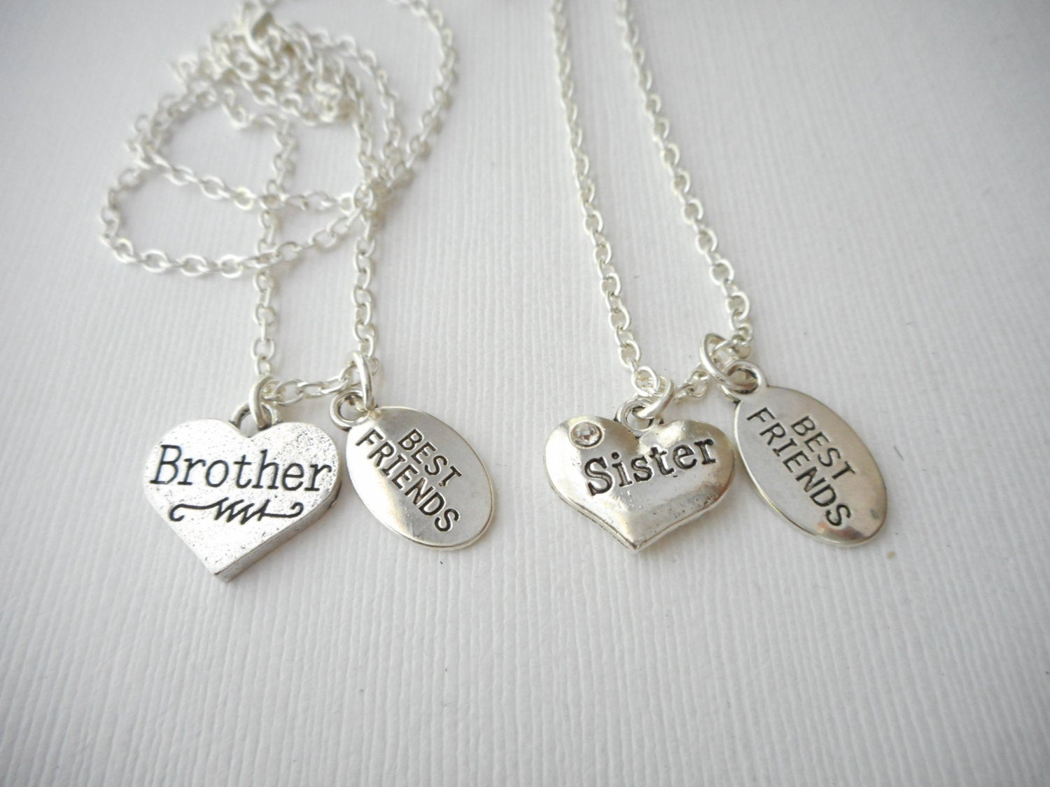 Brother And Sister Necklace
 2 Brother Sister Best Friends Necklaces Brother and sister