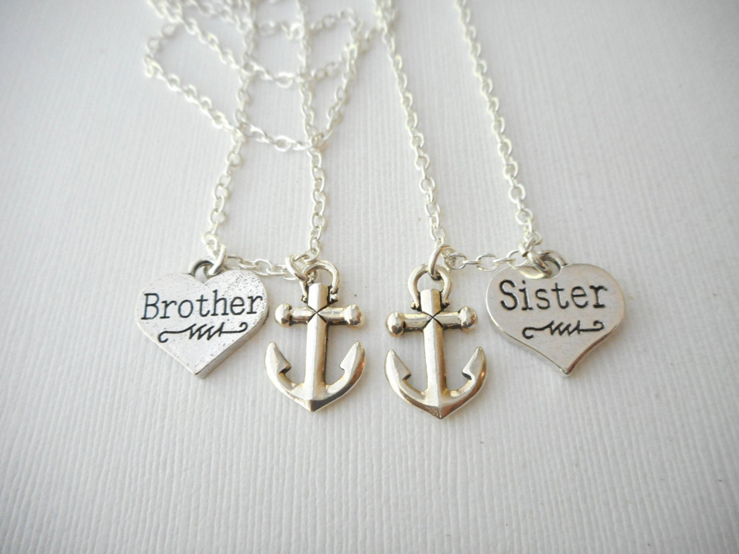 Brother And Sister Necklace
 2 Brother Sister Anchor Best Friend Necklaces Sister