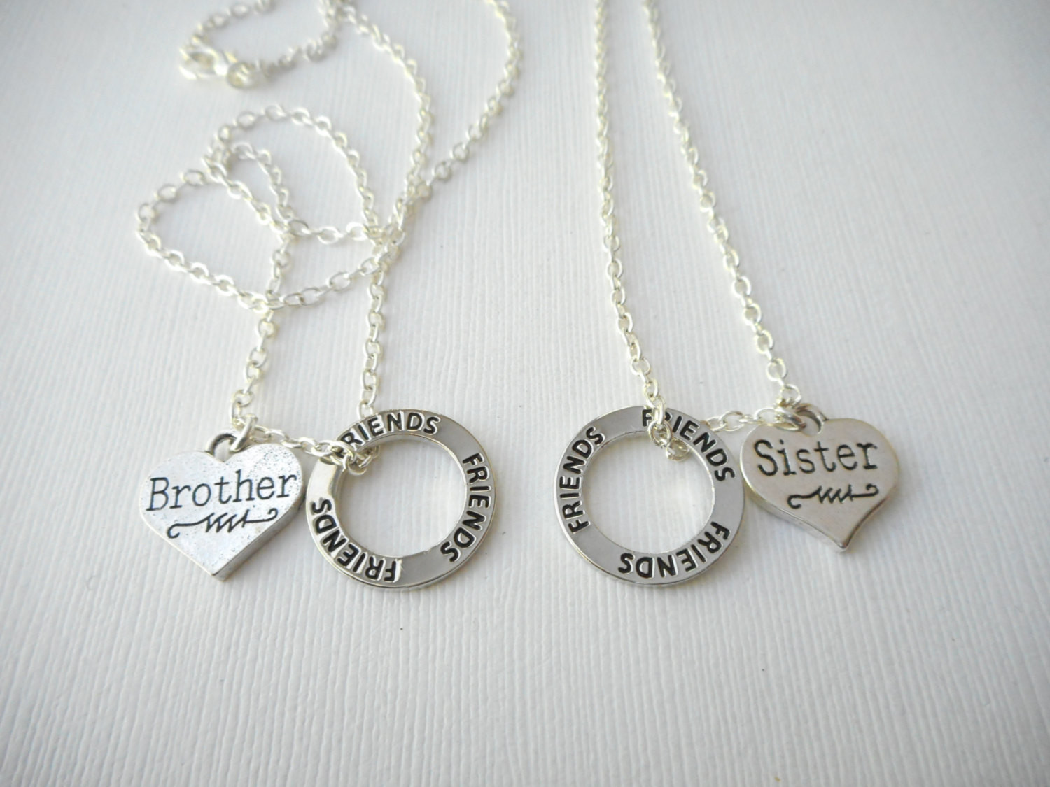 Brother And Sister Necklace
 2 Brother Sister Friends Necklaces Brother and sister