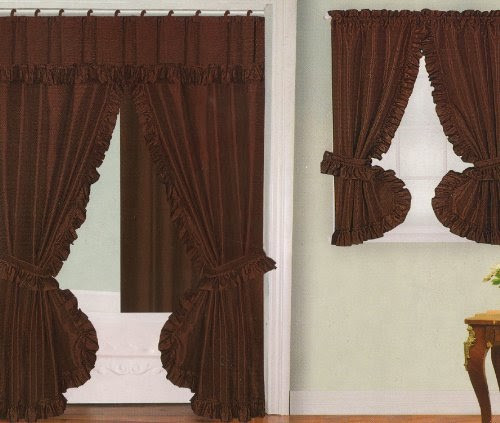 Brown Bathroom Shower Curtains
 bathroom window curtains Chocolate Brown Fabric Double