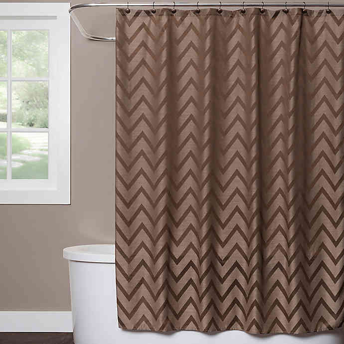 Brown Bathroom Shower Curtains
 Saturday Knight Chevron Shower Curtain in Brown