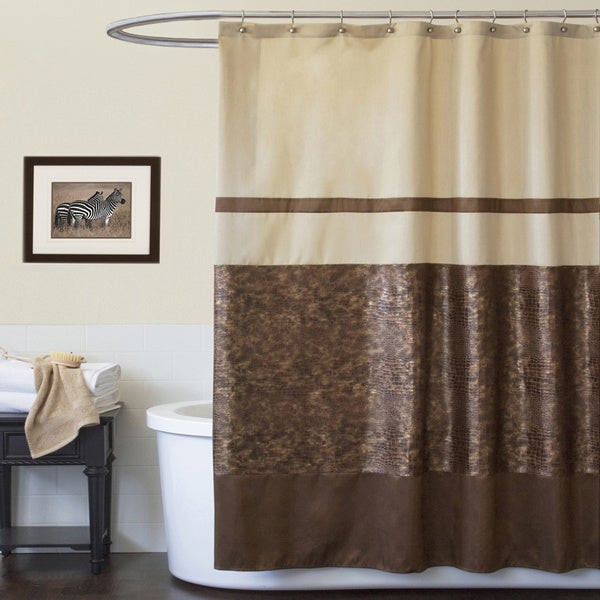Brown Bathroom Shower Curtains
 Lush Decor Crocodile Brown Shower Curtain Free Shipping
