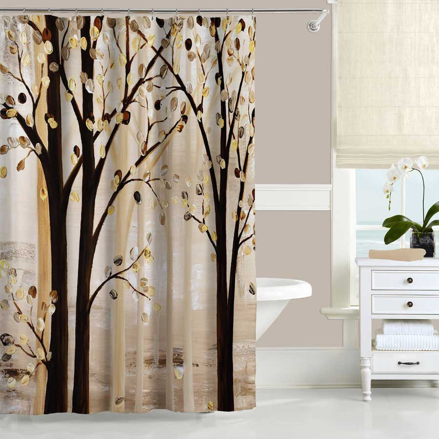 Brown Bathroom Shower Curtains
 Art Shower Curtain Brown Shower Curtain Beige Cream Abstract