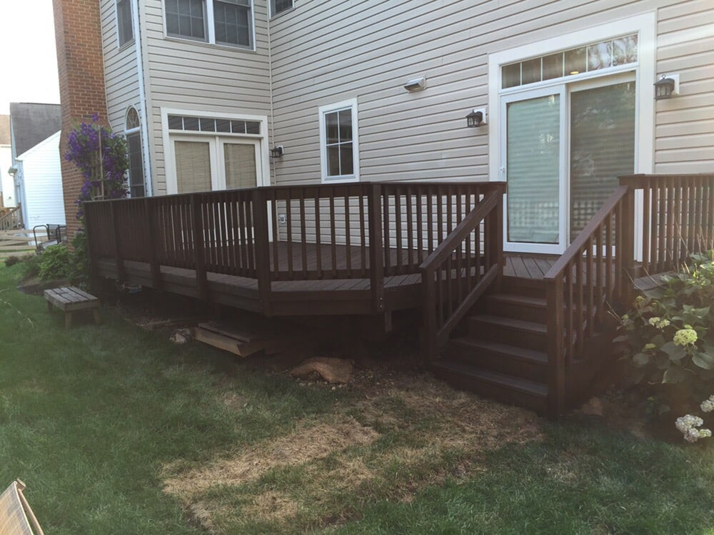 Brown Deck Paint
 Semi Transparent Stained Deck Padre Brown color of Behr
