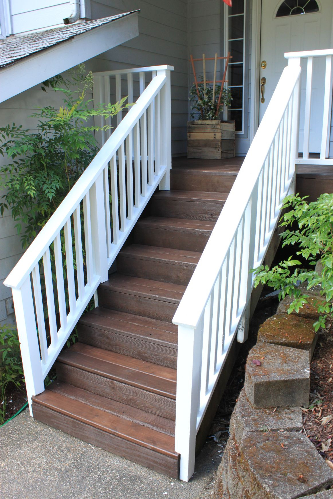 Brown Deck Paint
 Behr White solid stain and Behr Padre Brown semi