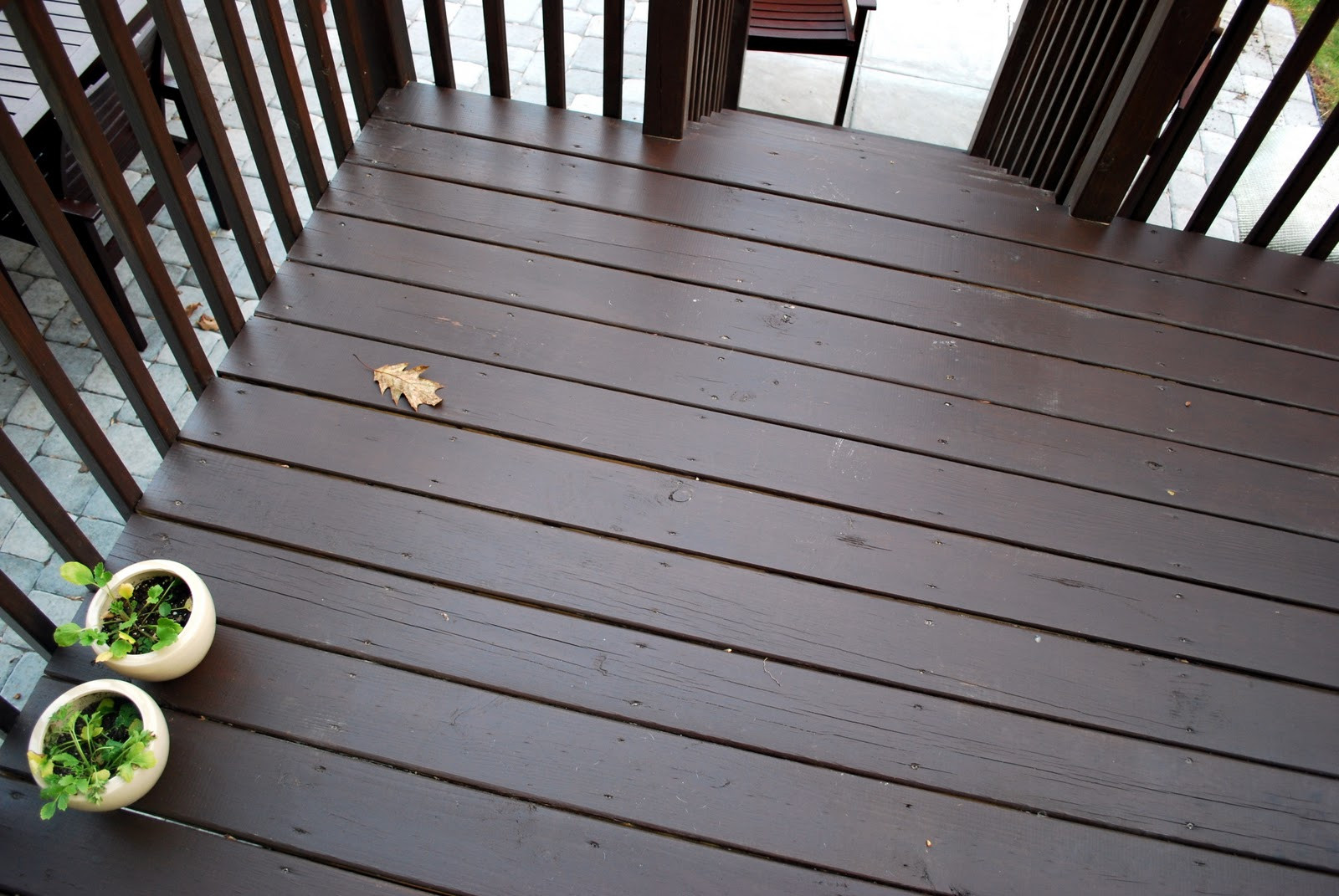 Brown Deck Paint
 In the Little Yellow House Quick Round of Stain Deck