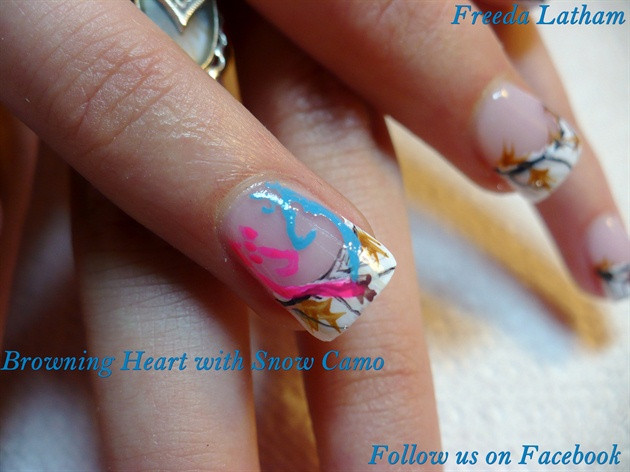 Browning Nail Designs
 Browning Heart with Snow Camo Nail Art Gallery