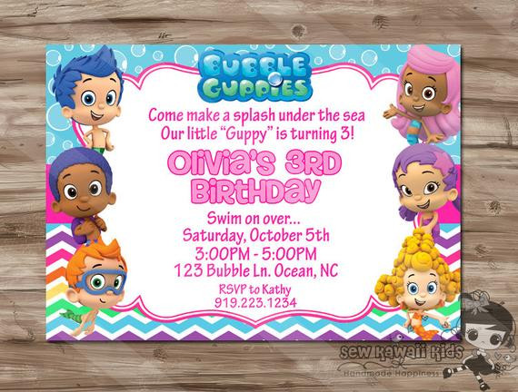 Bubble Guppies Birthday Invitation
 Items similar to BUBBLE GUPPIES Birthday Invitation