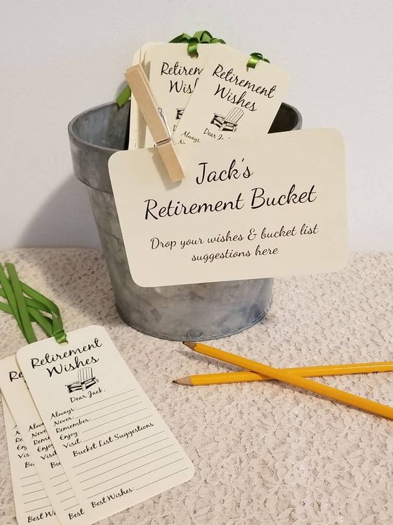 Bucket List Retirement Party Ideas
 Retirement Bucket Sign for Retirement Party For