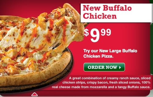 Buffalo Chicken Pizza Papa John
 GrubGrade