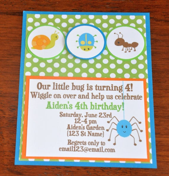 Bug Birthday Party Invitations
 Items similar to Bug Invitations Insect Invites Bug Party