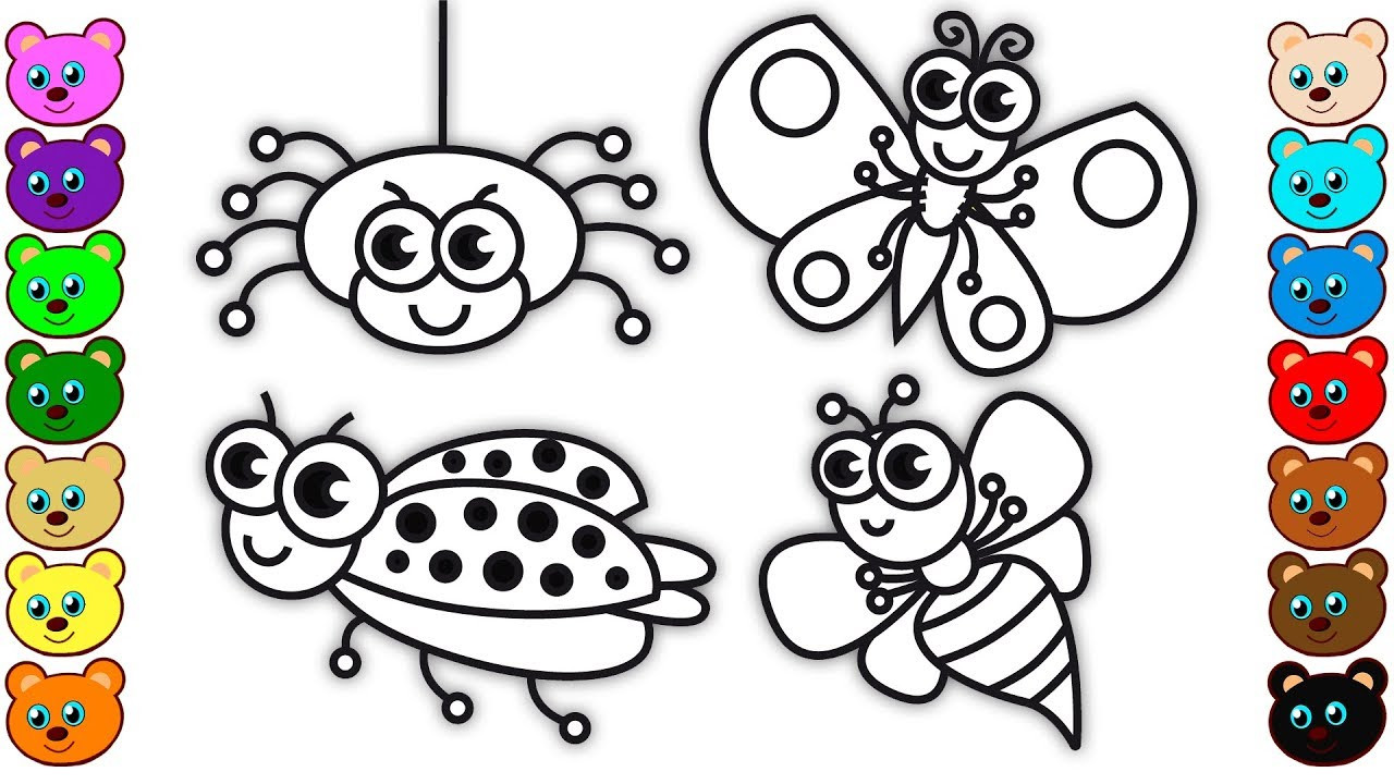 Bug Coloring Pages For Kids
 Coloring for Kids with Insects & Bugs Coloring Pages for