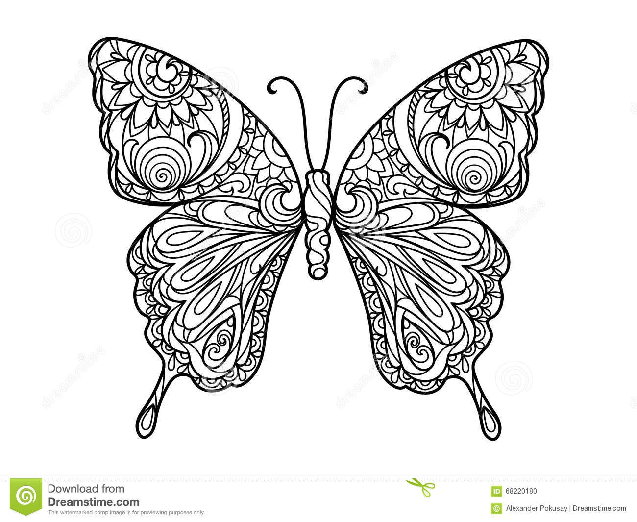 Butterfly Coloring Book For Adults
 Butterfly Coloring Book For Adults Vector Stock Vector