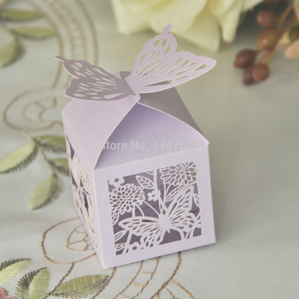 Butterfly Wedding Favors
 60pcs Purple Butterfly Wedding Favor Boxes Wedding Candy