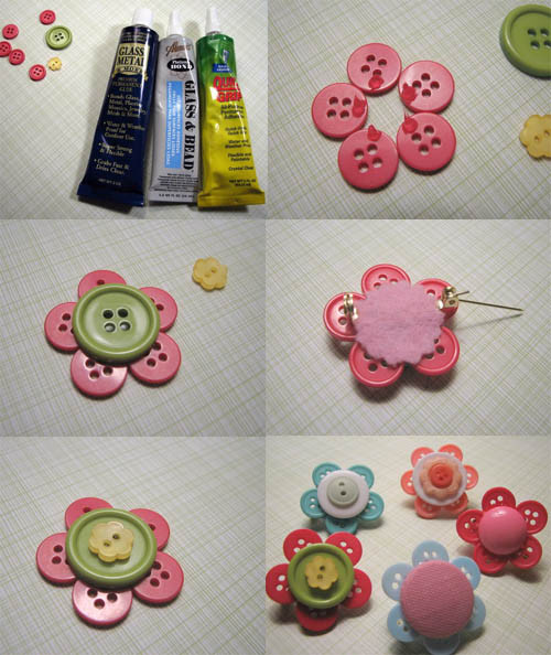 Button Brooches
 Tutorial Tuesday Button Flower Tuturial In Fixx