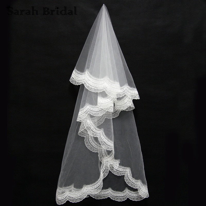 Buy Wedding Veil Online
 Aliexpress Buy Simple 2 Layers White Lace edge