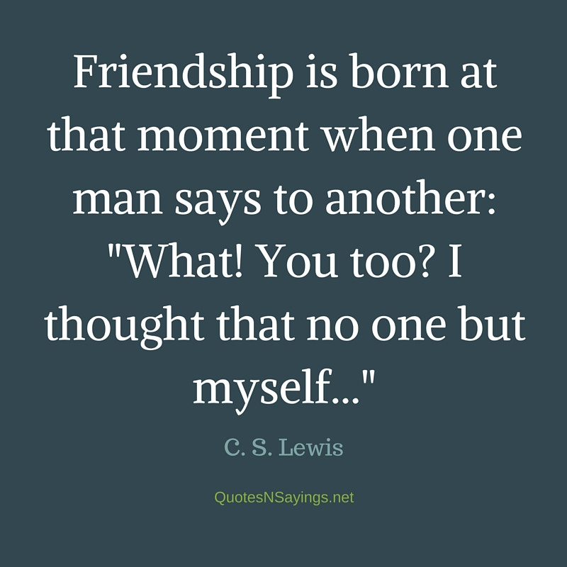 C.S Lewis Quotes On Friendship
 C S Lewis Quote Friendship is born at that moment
