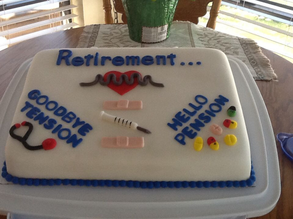Cake Decorating Ideas For Retirement Party
 Nursing retirement cake Retirement cake