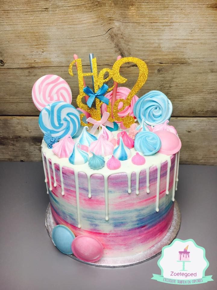 Cake Ideas For Gender Reveal Party
 Gender Reveal Drip Cake