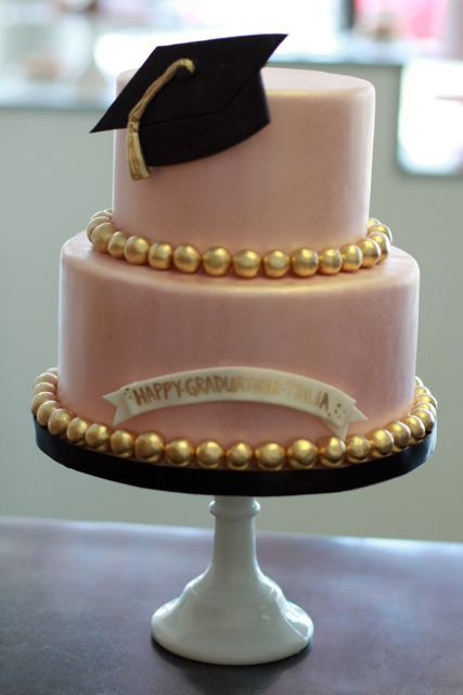 Cake Ideas For Graduation Party
 gorgeous graduation cake In real with the gold accents