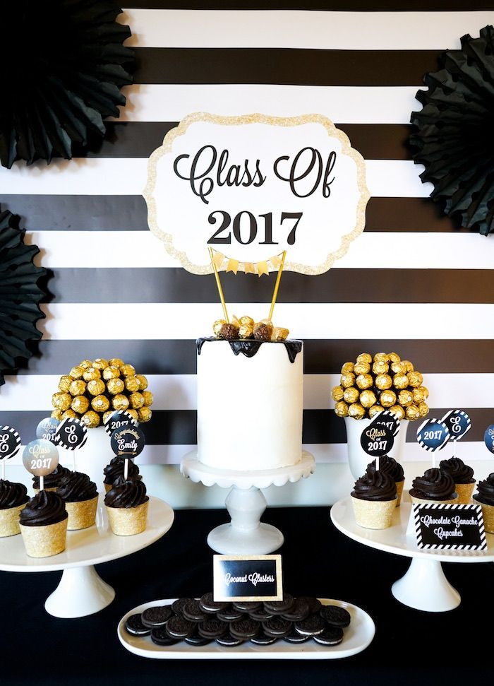 Cake Ideas For Graduation Party
 "Be Bold" Black & Gold Graduation Party