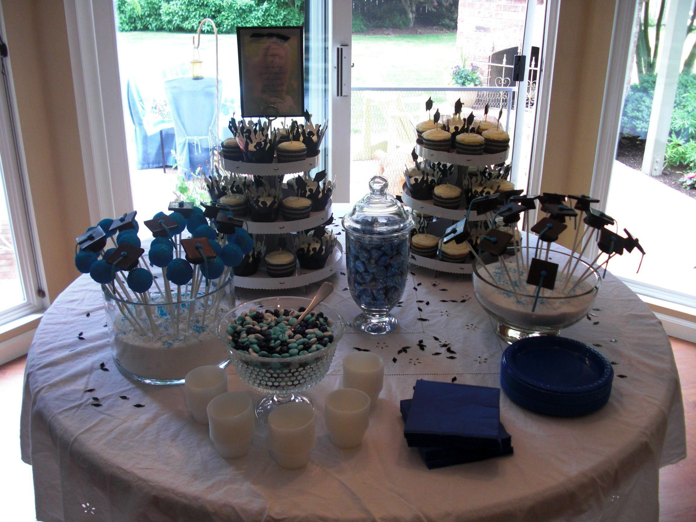 Cake Ideas For Graduation Party
 Beth Graduation party dessert table It is even blue