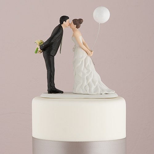 Cake Toppers Wedding
 Leaning in for a Kiss Balloon Wedding Cake Topper The