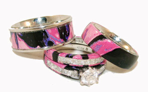 Camo Diamond Wedding Rings
 pink camo wedding rings with real diamonds