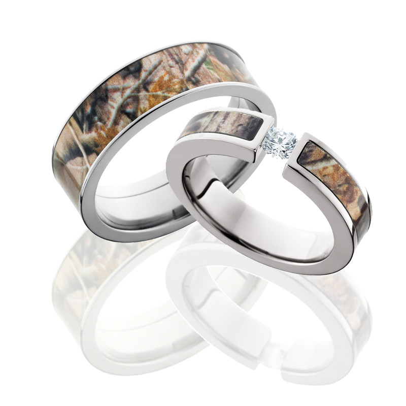 Camo Wedding Ring Sets His And Hers
 His and Hers Camo Wedding Ring Sets