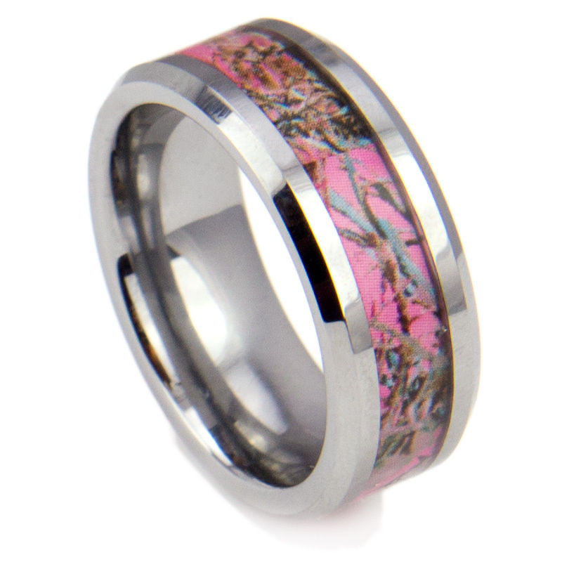 Camo Wedding Rings For Women
 8mm Tungsten Carbide Ring Women s Camo Hunting Camouflage