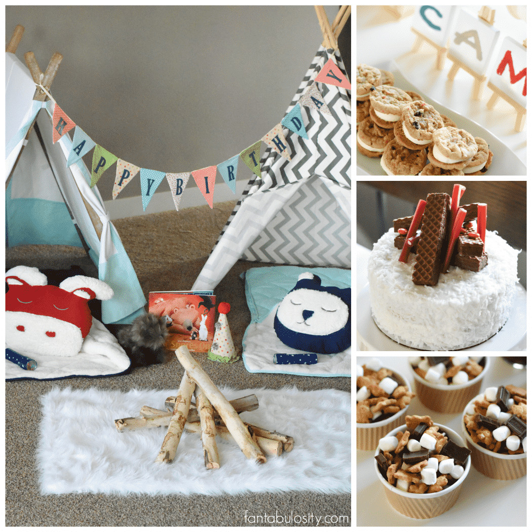 Camping Birthday Party Supplies
 Camping Birthday Party Ideas for Indoors Fantabulosity