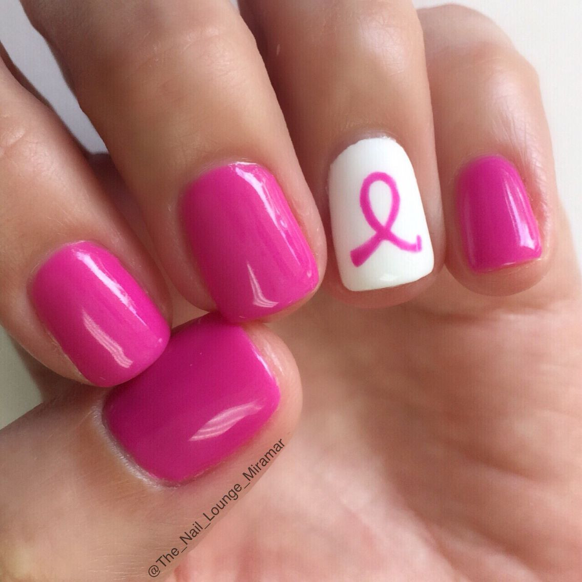 Cancer Awareness Nail Designs
 Pink ribbon October breast cancer awareness nail art