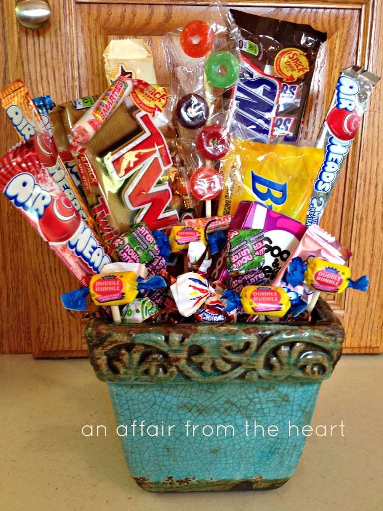 Candy Birthday Gift Ideas
 50th Birthday Candy Basket and Poem