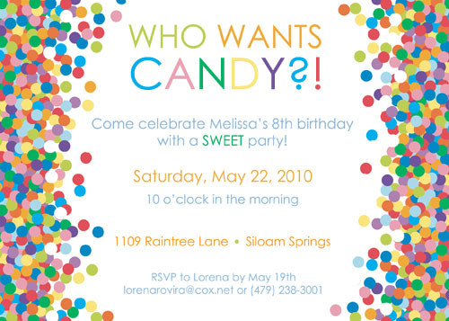 Candy Themed Birthday Invitations
 Candy Themed Birthday Party Invitations