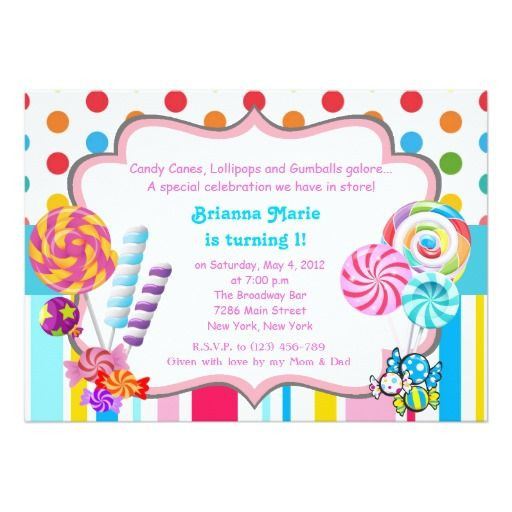 Candy Themed Birthday Invitations
 61 best Candy Quinceanera Theme images on Pinterest