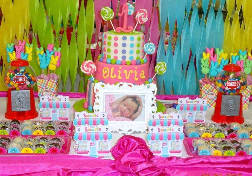 Candyland 1St Birthday Party Ideas
 Candyland sweet life candy colorful 1st birthday