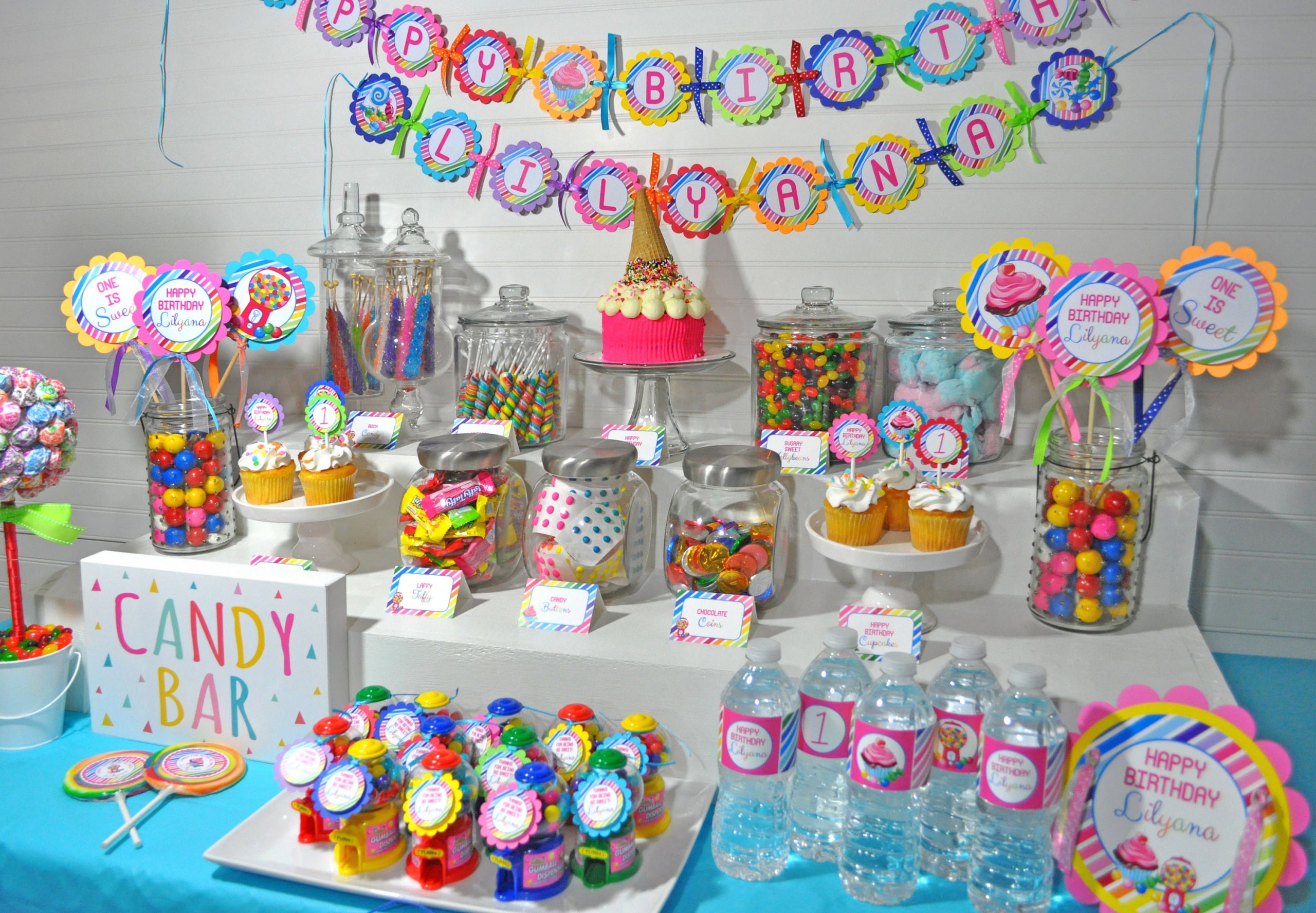 Candyland 1St Birthday Party Ideas
 Cupcake Toppers Candy Sweet Shoppe Birthday 1st Birthday