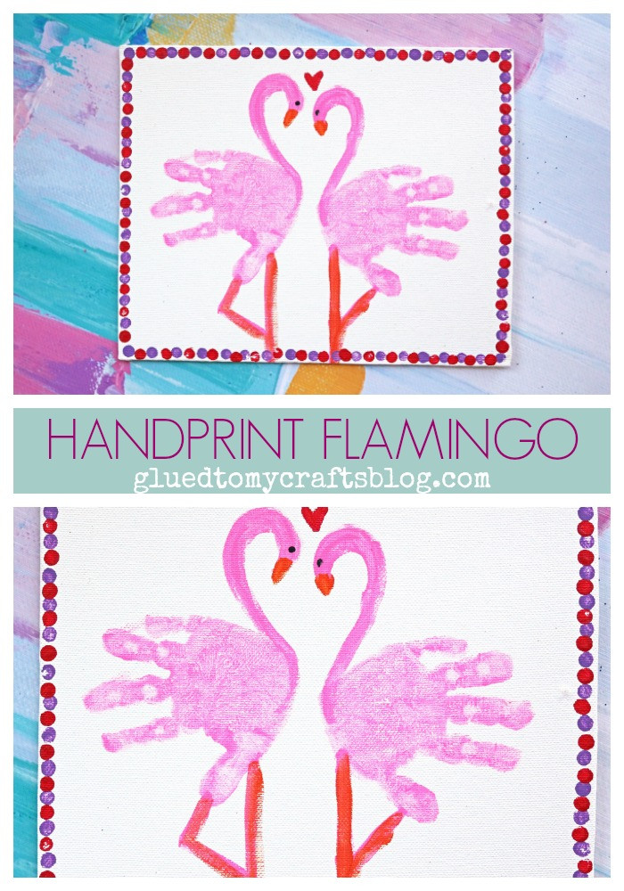 Canvas Crafts For Toddlers
 Handprint Flamingo Canvas