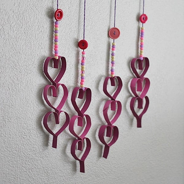 Cardboard Crafts For Adults
 Cardboard Tube Dangling Hearts Crafts by Amanda
