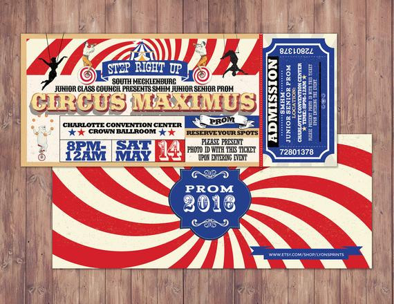 Carnival Themed Graduation Party Ideas
 CIRCUS party prom Invitation Carnival invitation prom