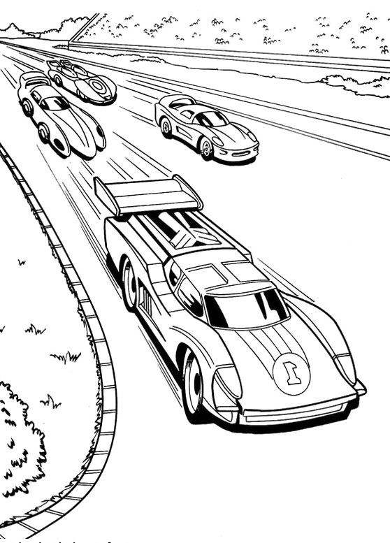 Cars Coloring Pages For Boys
 Race Car Racing Hot Wheels Coloring Pages