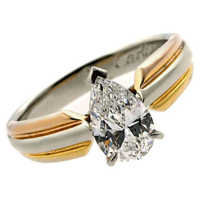 Cartier Diamond Engagement Rings
 Cartier Pear Shaped Diamond Engagement Ring in Platinum at