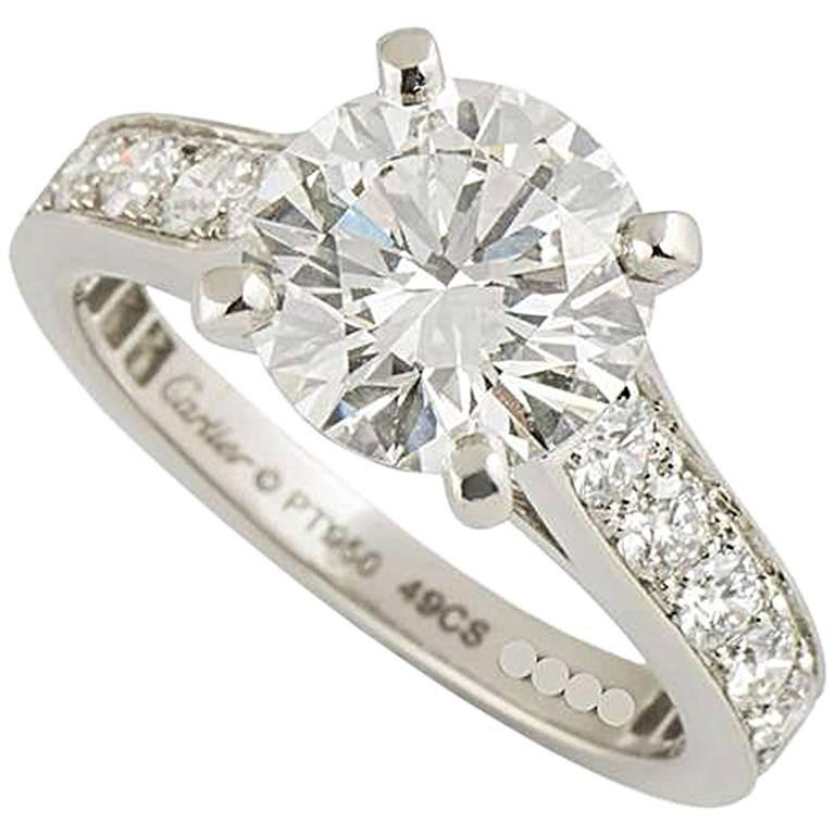 Cartier Diamond Engagement Rings
 Cartier 1895 Diamond Platinum Engagement Ring at 1stdibs