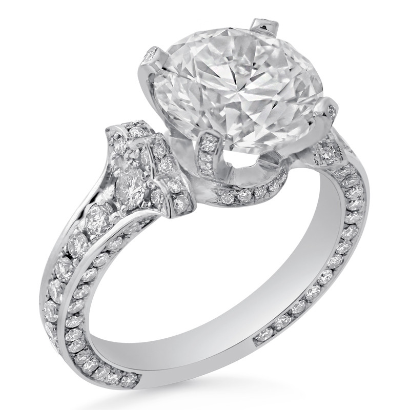 Cartier Diamond Engagement Rings
 Round Cut Antique Vintage Style Diamond Engagement Ring R207