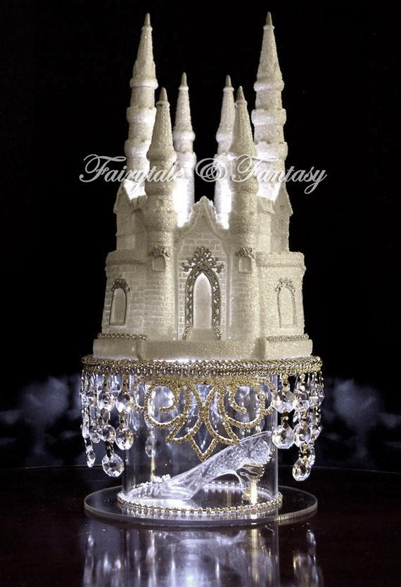 Castle Wedding Cake
 Cinderella Castle Wedding Cake Topper Princess Fairytale with