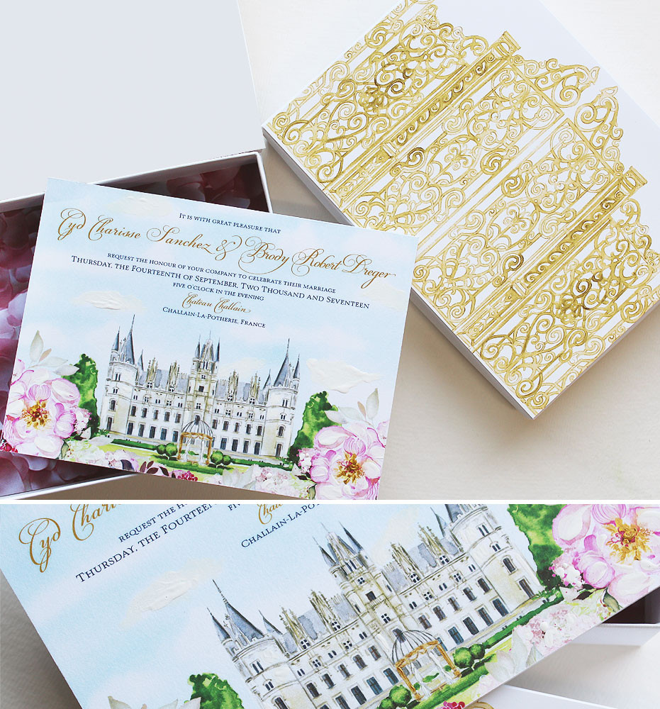 Castle Wedding Invitations
 Cyd S Chateau Wedding StationeryMomental Designs